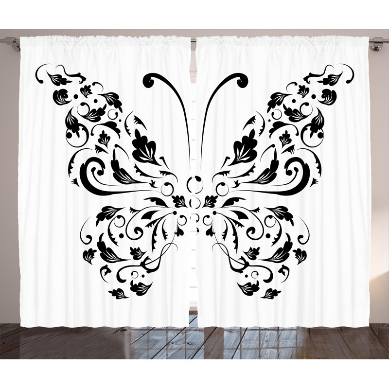 Redmon Semi Sheer Curtain Pair, 54" W x 84" L