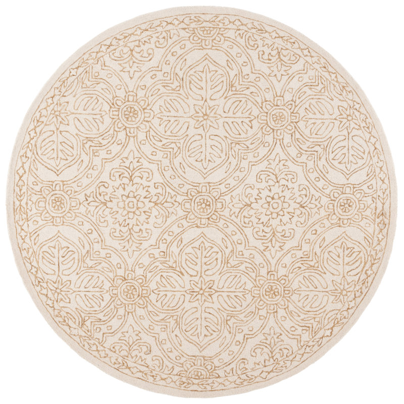 Tapis ivoire / doré Lauren Ralph Lauren Étienne, Rond 7 pi