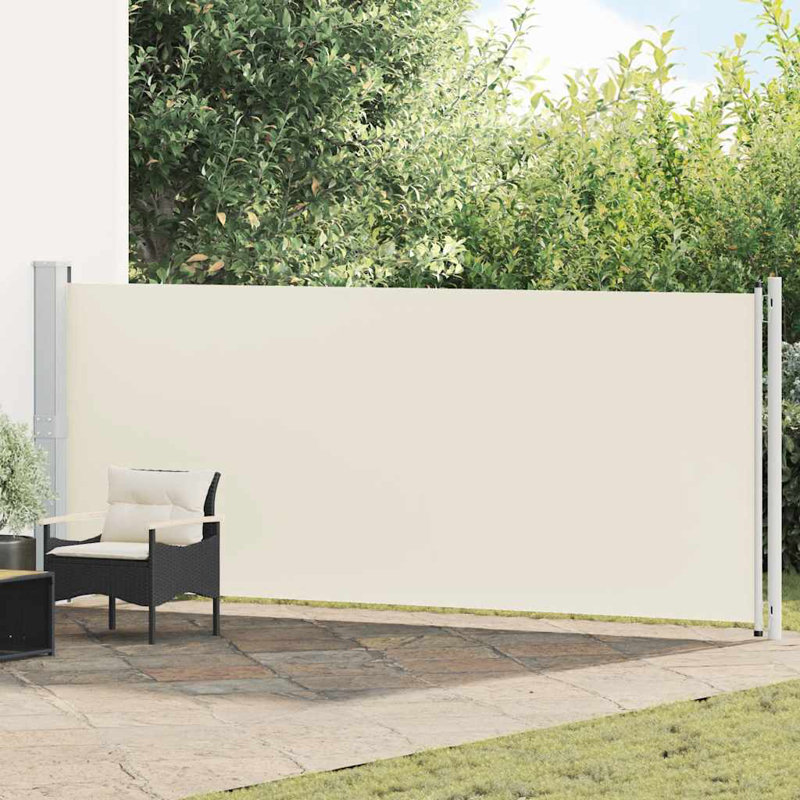 vidaXL Patio Retractable Side Awning 236.2"x63" Cream, 63" H x 236.2" W, Cream