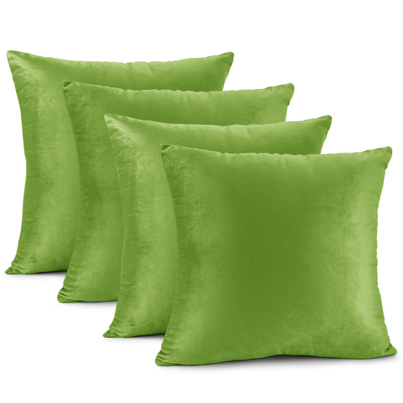 Velvet Reversible Pillow Cover, 18"H x 18"W, Garden Green
