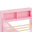 Fascinant lit simple rose avec garde-corps et espace de rangement-1726057318