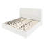 Lit plateforme tapissier Jenny avec tête à oreilles et cadre en bois Boucle-316786709