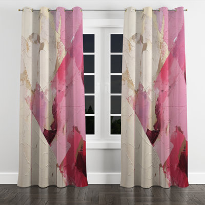 Aunnika - Fuchsia Floral Room Darkening Grommet Curtain - 1 Panels