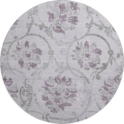 Premium Machine Washable Prisco Lavender Rug