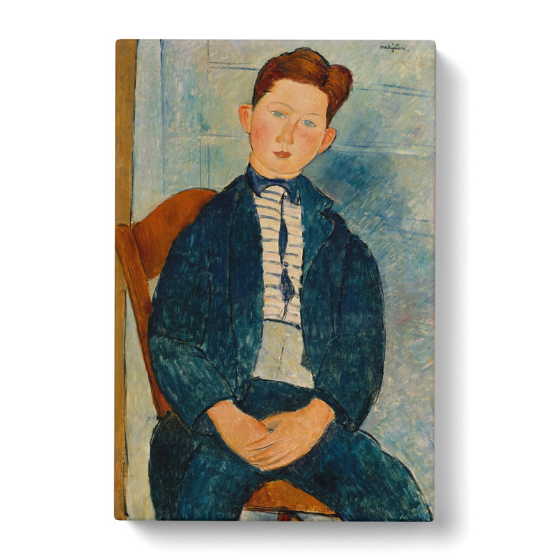 Boy in a Striped Sweater by Amedeo Modigliani - Wrapped Canvas, 50cm H x 35cm W x 3cm D