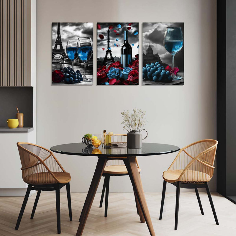3 Piece Wrapped Canvas Print, 40 cm H x 30 cm W