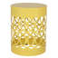 Table d'appoint d'extérieur en métal jaune - Grande table d'appoint élégante au design en fer découpé, structure thermolaquée, livrée sans assemblage, jaune, design minimaliste, fer.