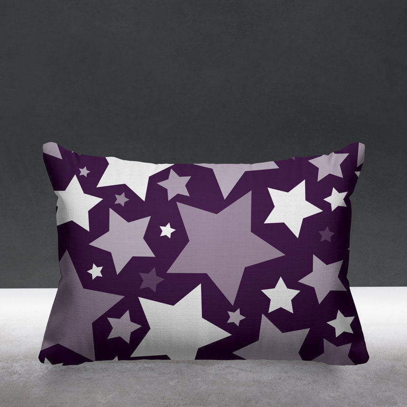 Geometric Outdoor Reversible Throw Pillow, Purple