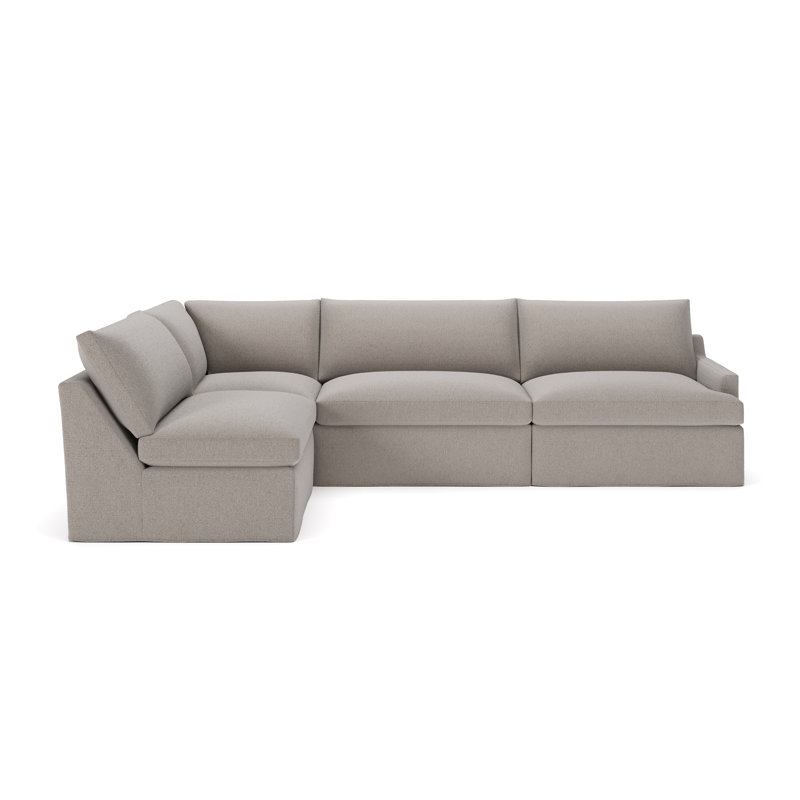 Canapé modulaire 4 pièces Wrenley, Boucle Apollo Pebble, Orienté à gauche (vu de face)