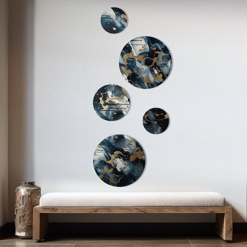 Ensemble de 5 décorations murales noires