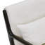 Chaise d'appoint de style Mid-Century moderne avec coussin lombaire amovible, pieds en bois massif à finition noire, siège blanc-17420926