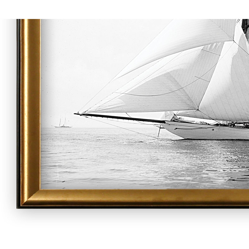 Impression sur bois, H 30 po x l 42 po x P 2 po, Cadre doré, Pas de tapis