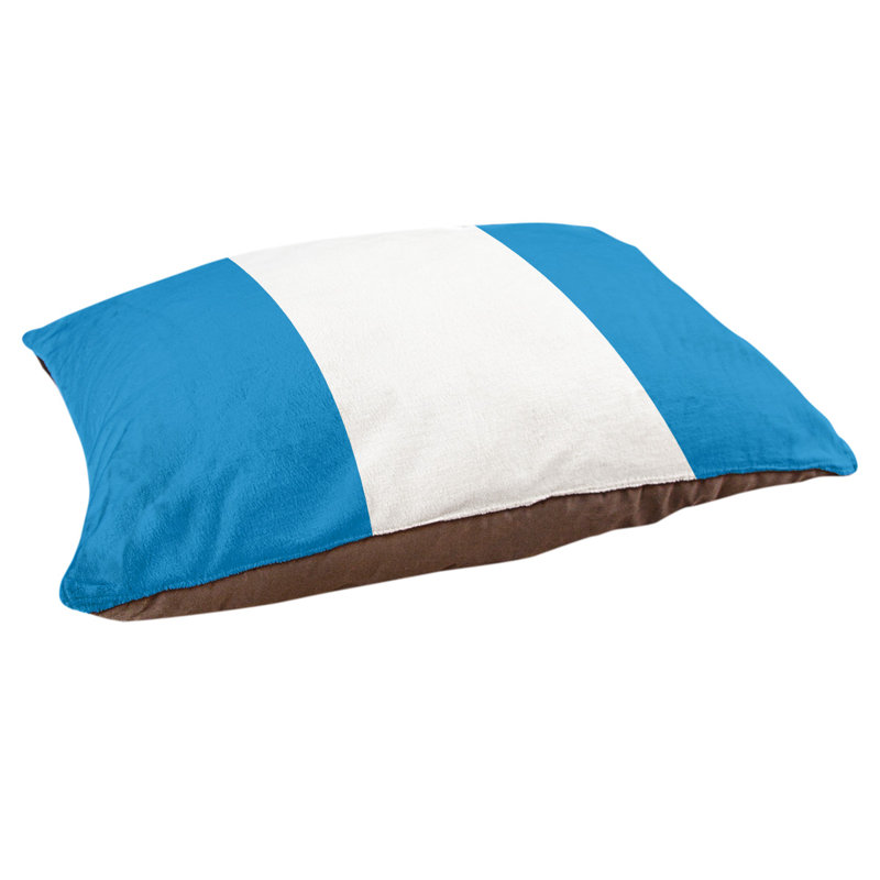 Coussin Detroit, Petit (l 28 po x P 18 po x H 6 po), Bleu / blanc