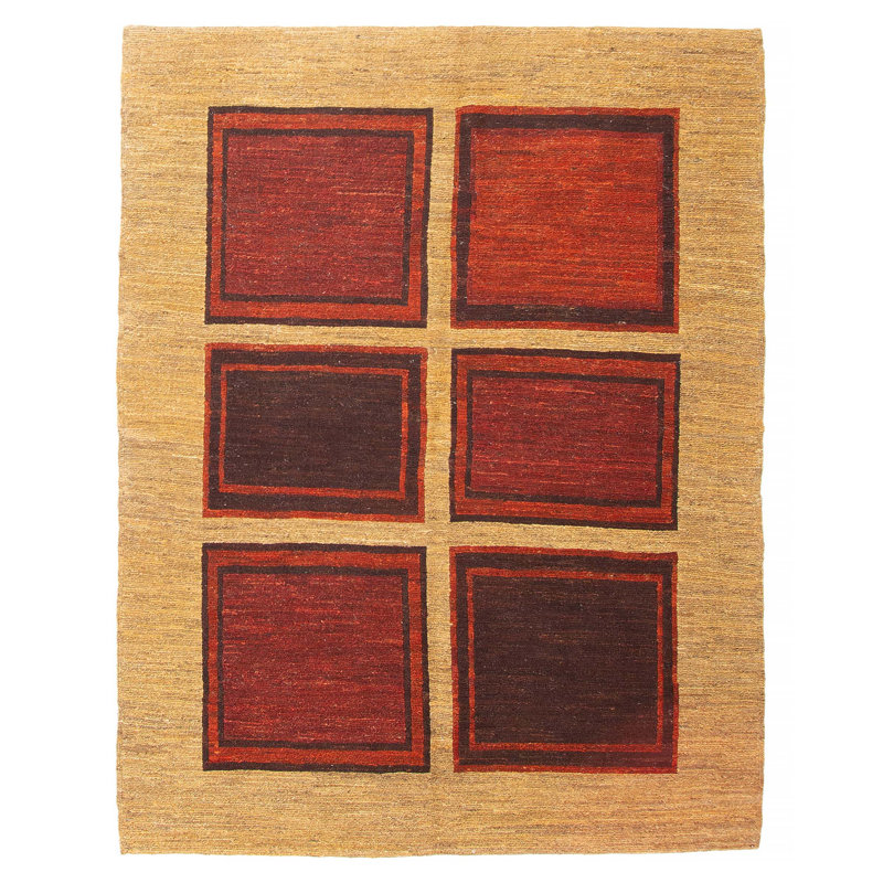 Tapisserie naturelle rouge kilim 4 pi 10 po x 6 pi 5 po