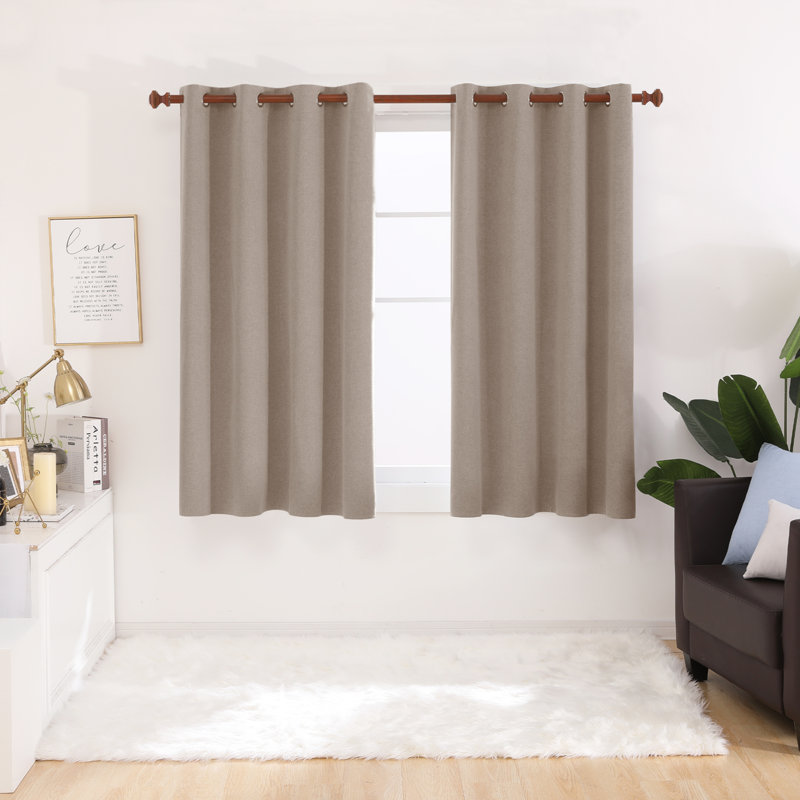 Riey Blackout Curtain Panel Pair, 52" W x 72" L, Khaki