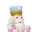 Soldat rose casse-noisette 4 pi avec gâteau, décoration des Fêtes à piles-430843169