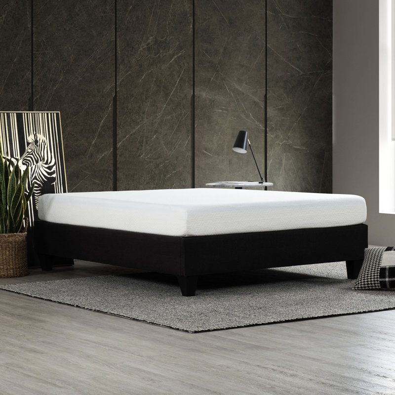 Lit plateforme tapissier gris foncé Modern Modern