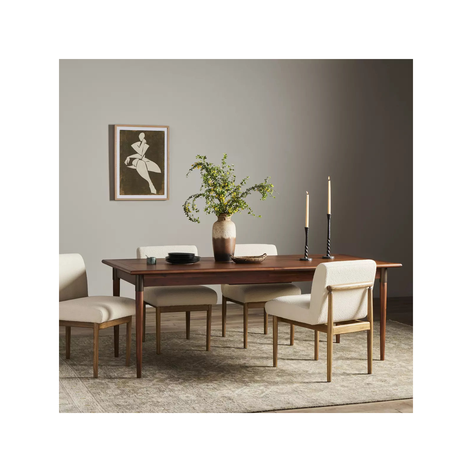 Yanely 84'' Extendable Dining Table, Walnut