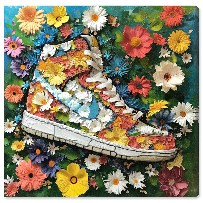 Art mural peint sur toile Sneaker, Toile tendue, H 12 po x l 12 po