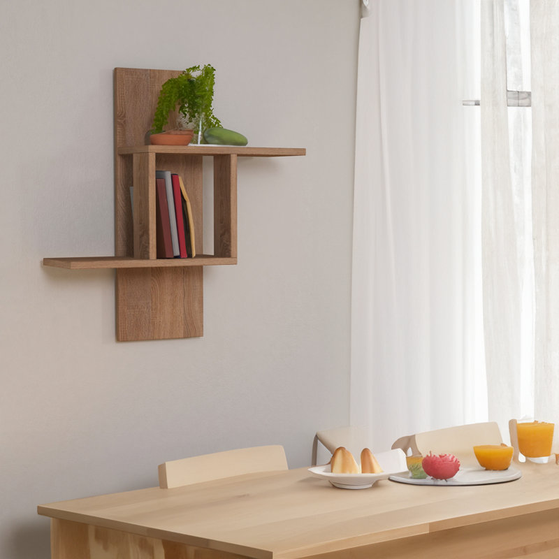 Modern Wall Shelf, Sonoma Oak, 25.2 x 27.6 x 7.9 Inches | 100% Melamine Coated Particle Board, Thickness: 0.7 Inches | Easy Wall Mounting, Stylish Storage Solution for Home & Office, Durable & Elegant Design