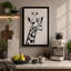 Giraffe in Ink Japandi 1 Piece Wrapped Canvas Wall Art-1900368403-1900368414