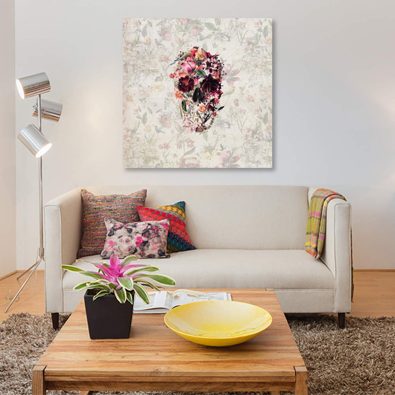 «New Skull, Square» par Ali Gulec, impression sur toile tendue, H 18 po x l 18 po x P 1,5 po, Toile tendue, Pas de tapis