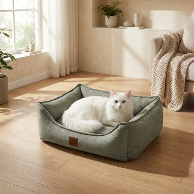 CozyPaws Green Comfort Pillow Cat Bed