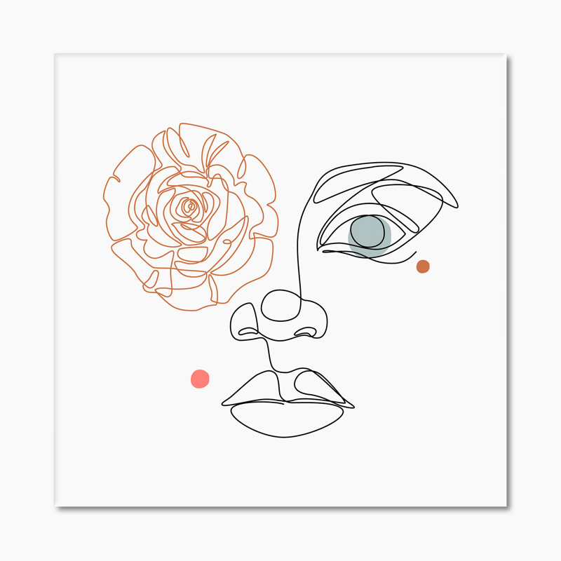 «Face féminine», impression sur toile, H 36 po x l 36 po x P 1 po, Toile tendue