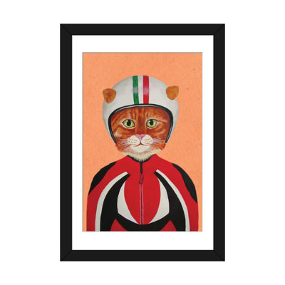 «Cat with Helmet», peinture sur toile tendue