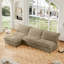 Canapé modulaire rembourré sans accoudoirs à 3 places avec repose-pieds réversible, canapé modulaire sans accoudoirs, tissu velours côtelé-1163794145