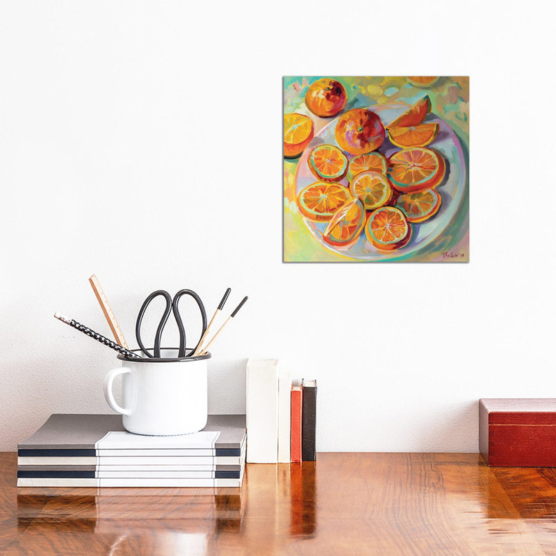 Oranges by Katharina Valeeva - Wrapped Canvas Painting, 30.48 cm H x 30.48 cm W