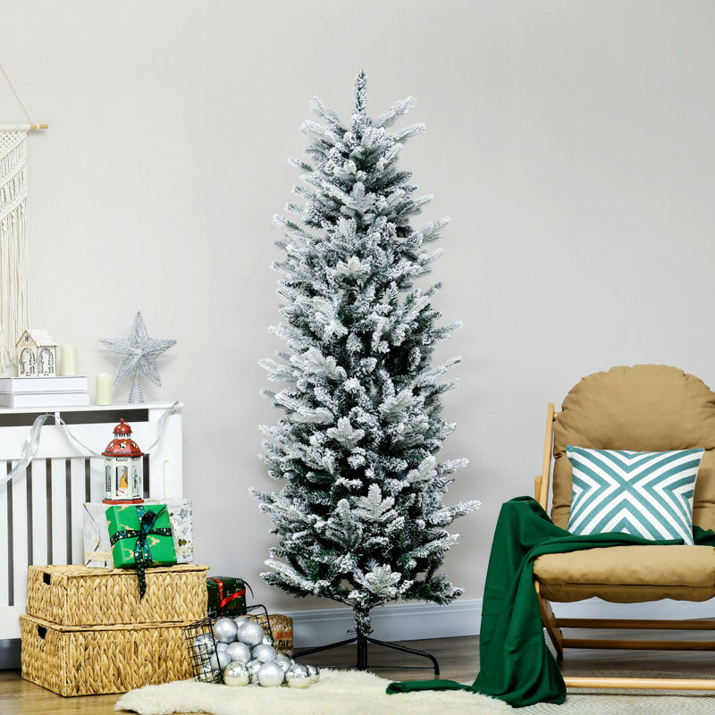 Décoration de Noël artificielle pour arbre de Noël avec 477 branches de neige et support en acier