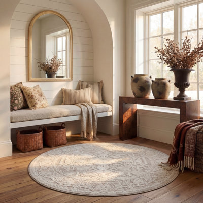 Calidia Oriental Beige/Cream Area Rug