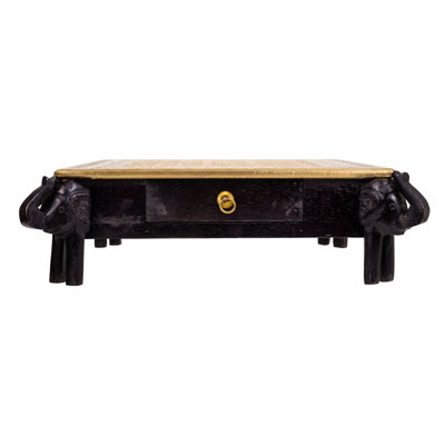 Ashyah Solid Wood Figurine Coffee Table with Storage