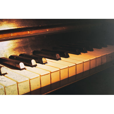 Old Piano Keyboard 1 Piece Wrapped Canvas Wall Art