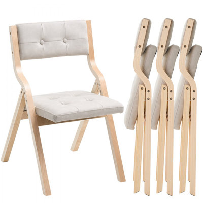 Wooden Folding Chairs with Padded Cushion and Wooden Frame