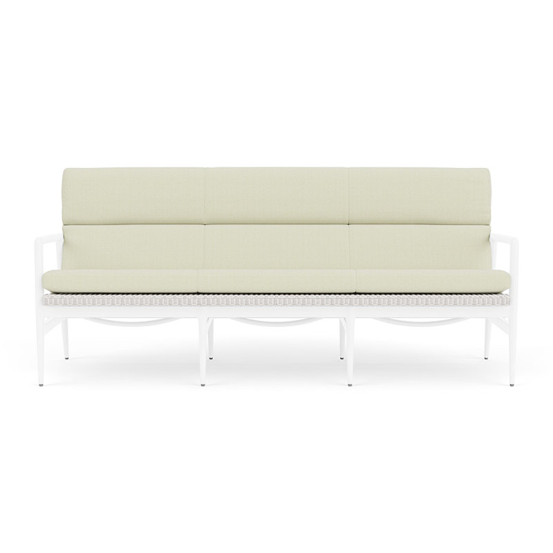 Cascade Outdoor 3 - Seat Patio Sofa, Bamboo Bay Meadow, White