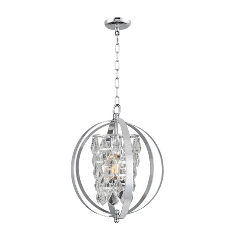 Dennita 12.6 - Inch Unique Statement Globe Pendant with Crystal Accents