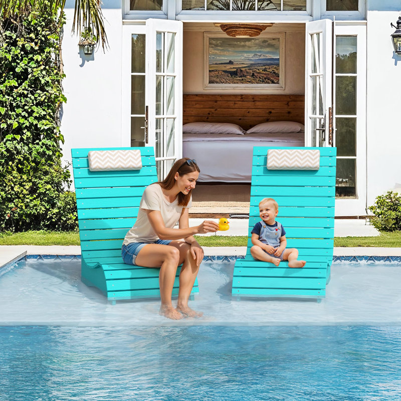Pool Lounge Chairs Set of 2, Aruba Blue