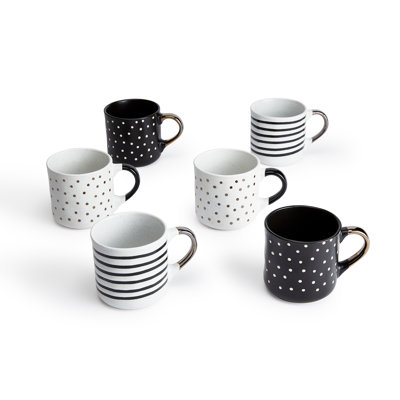 Waterside Stripe & Dot Metallic Mugs