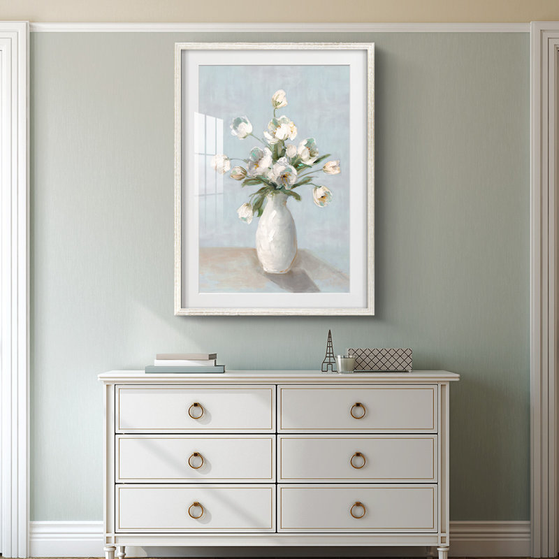 Let Me Bloom I Am -Galery, toile tendue, H 25,5 po x l 17,5 po, Blanc