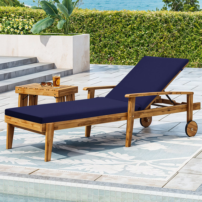 Outdoor Sun Lounge Cushion, Dark Blue