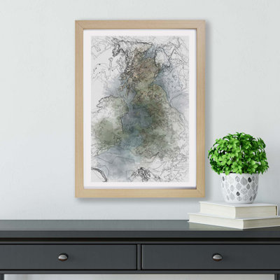 View of Ireland & Great Britain in Abstract - Wall Art