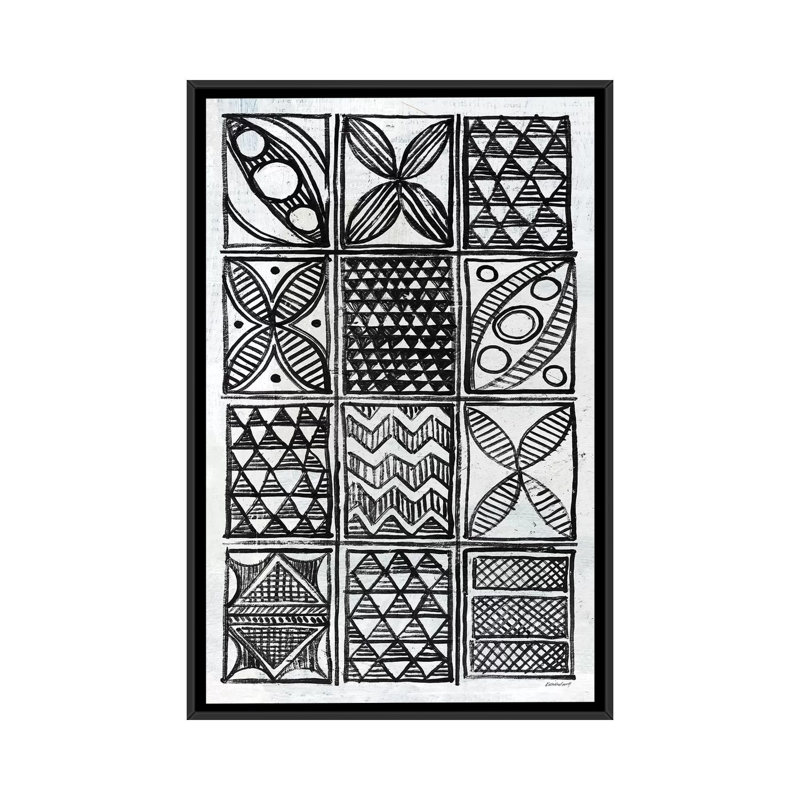 « patterns of the amazon b&w ii », impression sur toile, H 26 po x l 18 po x P 1,5 po, Toile avec cadre noir, Pas de tapis