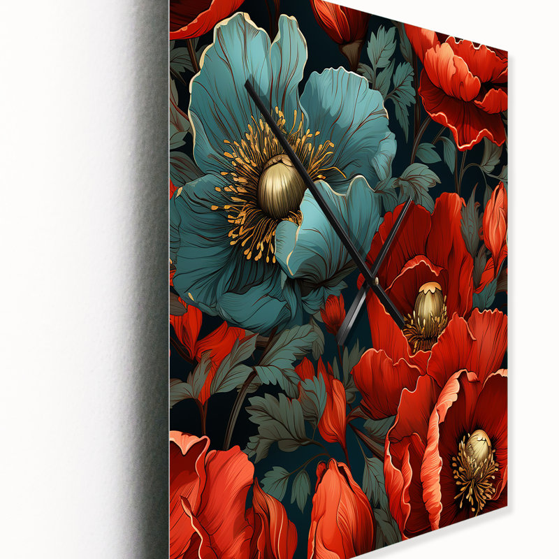 Janick - Floral Modern Wall Clock, Extra Small