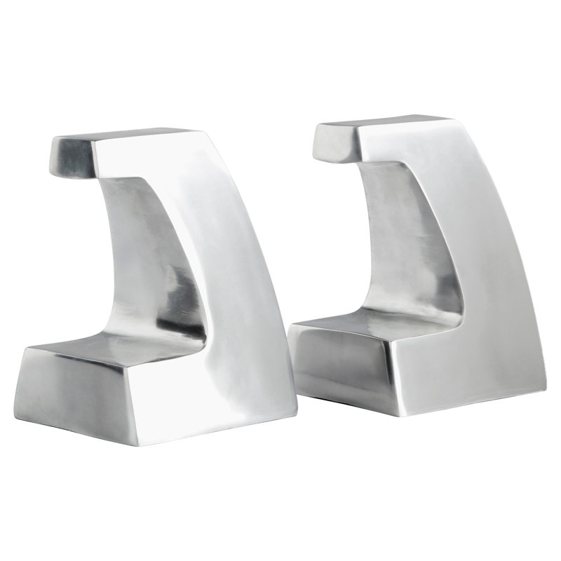 Apostrophe Polished Aluminum Bookends