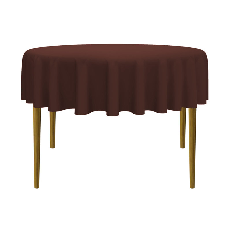 Solid Color Round Tablecloth, 70" L x 70" W, Red, 1