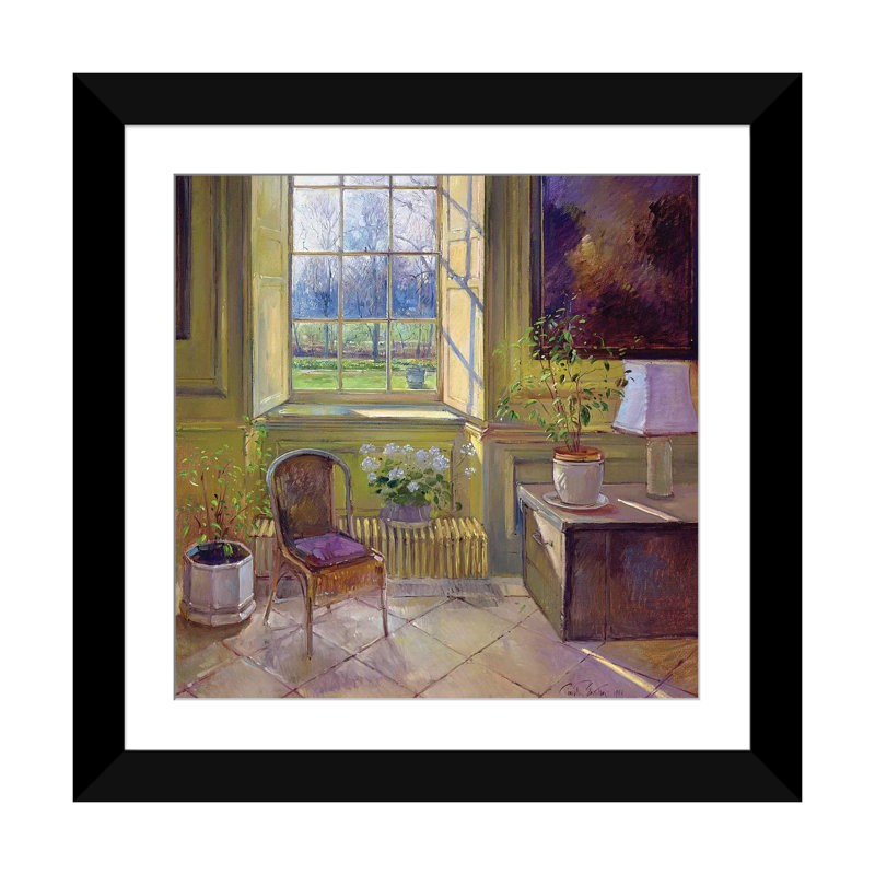 «Spring Light and the Tangerine Trees», reproduction sur toile, H 16 po x l 16 po x P 1 po, Papier d'art encadré noir, Blanc