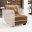 Chaise sans accoudoirs moderne en similicuir brun