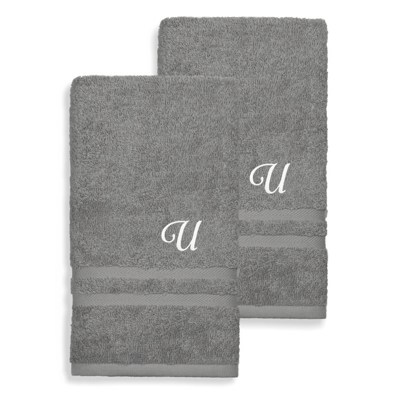 Débarbouillette 100% coton Denzi, U, Gris foncé